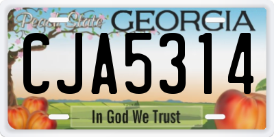 GA license plate CJA5314