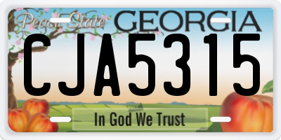 GA license plate CJA5315