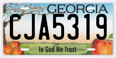 GA license plate CJA5319