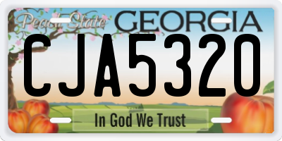 GA license plate CJA5320