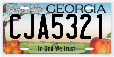 GA license plate CJA5321