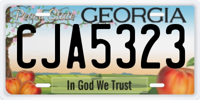 GA license plate CJA5323
