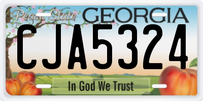 GA license plate CJA5324