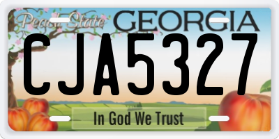 GA license plate CJA5327