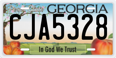 GA license plate CJA5328