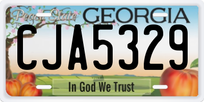 GA license plate CJA5329