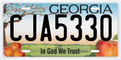 GA license plate CJA5330
