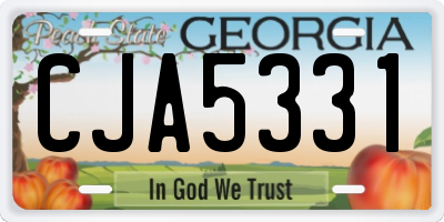 GA license plate CJA5331