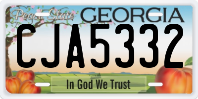 GA license plate CJA5332