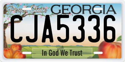 GA license plate CJA5336