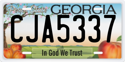 GA license plate CJA5337
