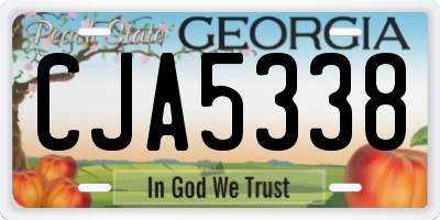 GA license plate CJA5338
