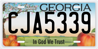 GA license plate CJA5339