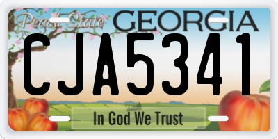 GA license plate CJA5341