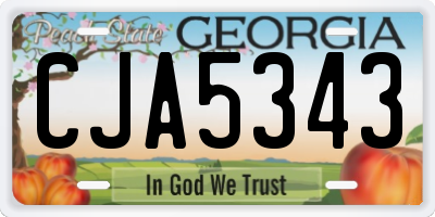 GA license plate CJA5343