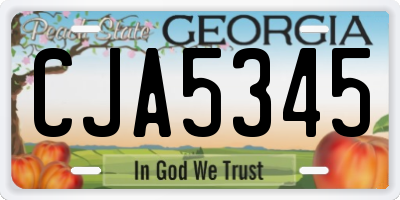 GA license plate CJA5345