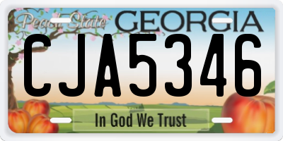 GA license plate CJA5346