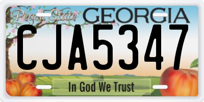 GA license plate CJA5347