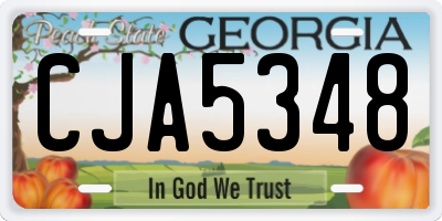 GA license plate CJA5348