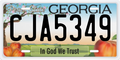 GA license plate CJA5349