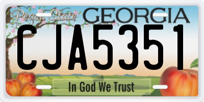 GA license plate CJA5351