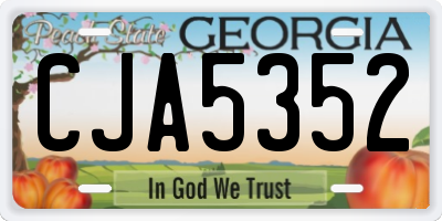 GA license plate CJA5352
