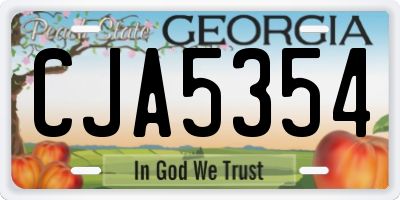 GA license plate CJA5354