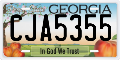 GA license plate CJA5355
