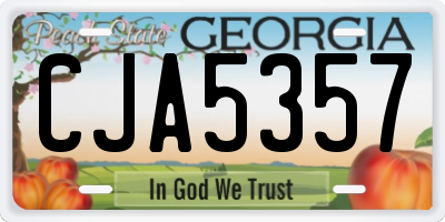 GA license plate CJA5357