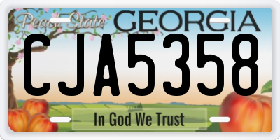 GA license plate CJA5358