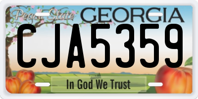 GA license plate CJA5359