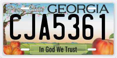 GA license plate CJA5361