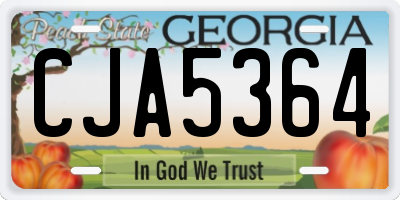GA license plate CJA5364