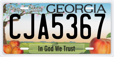 GA license plate CJA5367
