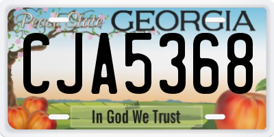 GA license plate CJA5368