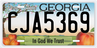 GA license plate CJA5369