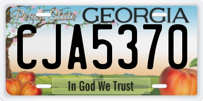 GA license plate CJA5370