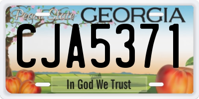 GA license plate CJA5371