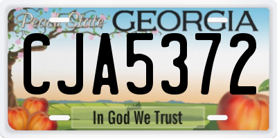 GA license plate CJA5372