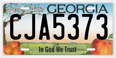 GA license plate CJA5373