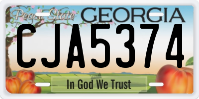 GA license plate CJA5374