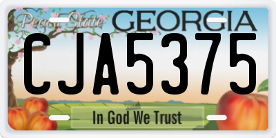 GA license plate CJA5375