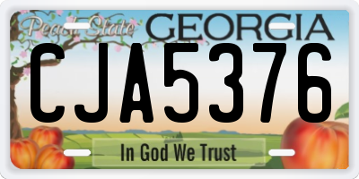 GA license plate CJA5376