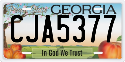 GA license plate CJA5377