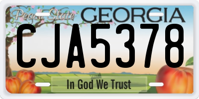 GA license plate CJA5378