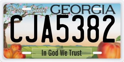 GA license plate CJA5382