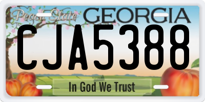 GA license plate CJA5388