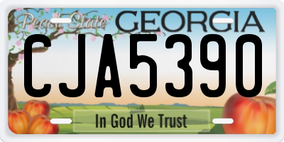 GA license plate CJA5390