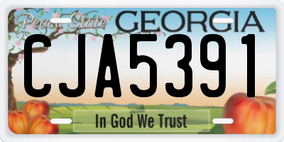 GA license plate CJA5391