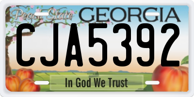 GA license plate CJA5392